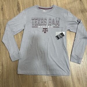 Colosseum Mens Waffle Knit T-Shirt Size L Grey Texas A&M Aggies College NWT